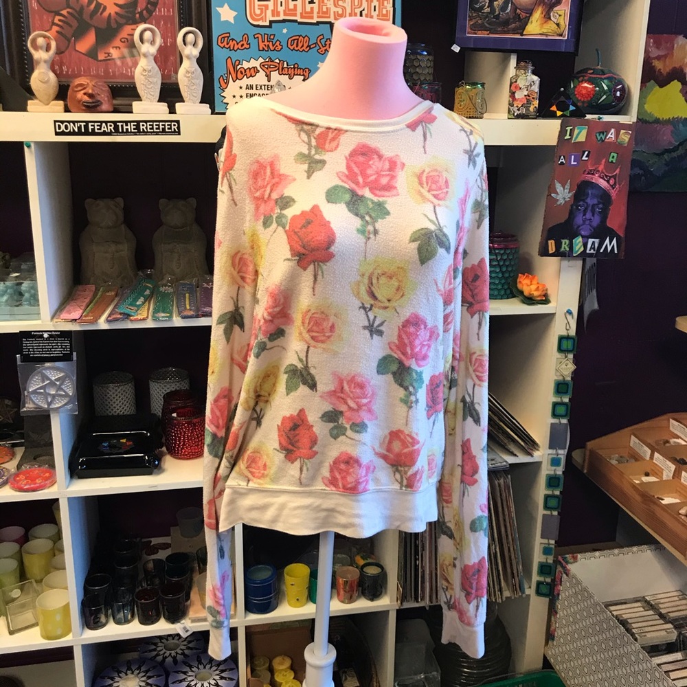 Wildfox bbj small floral baggy jumper sweater